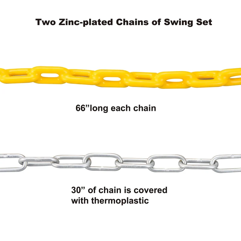 TURFEE - Green Swing Seats with 66in Chain, 2 Pack