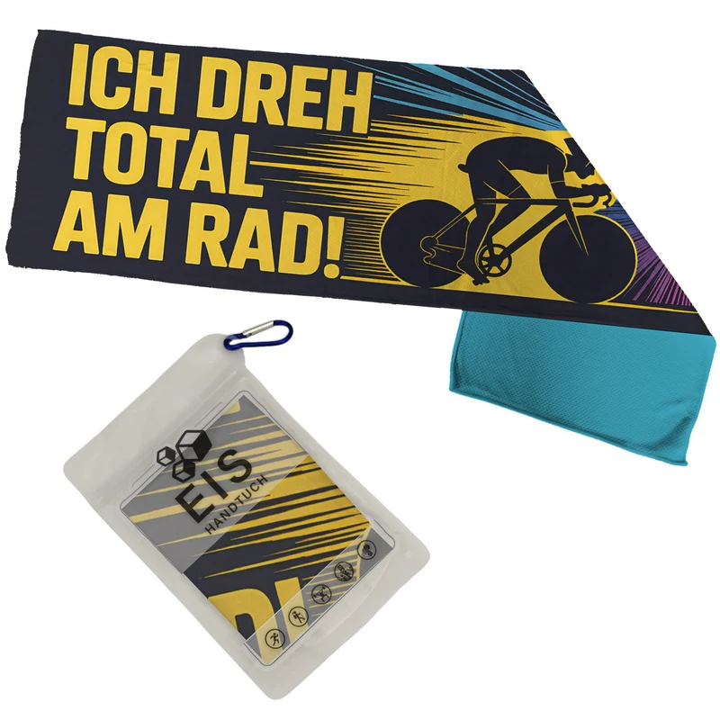 Ich dreh total am Rad! Eishandtuch für Radfahrer