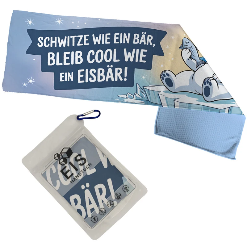 Schwitze wie ein Bär, bleib cool wie ein Eisbär! Eishandtuch