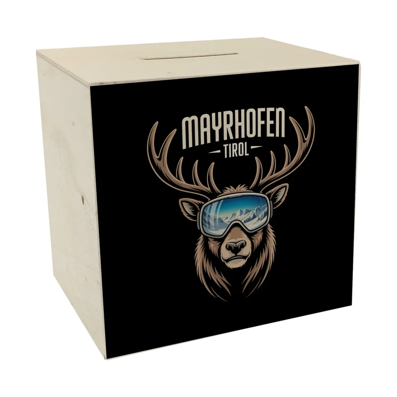 MAYRHOFEN Tirol Spardose mit coolem Hirsch