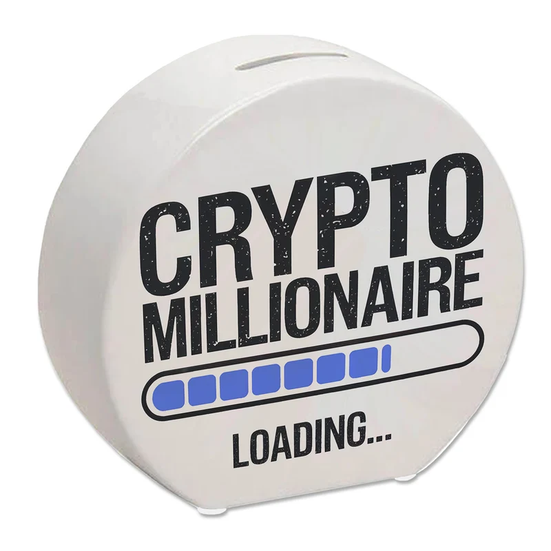 Crypto Millionaire Spardose mit Ladebalken Design