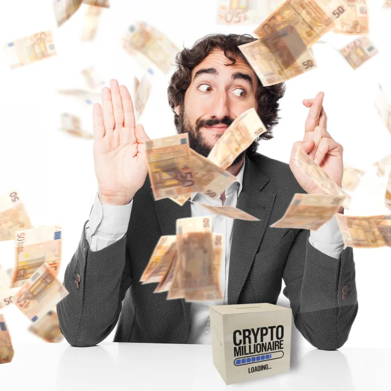 Crypto Millionaire Spardose mit Ladebalken Design