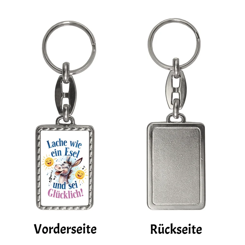 Fröhlicher Esel Lache und sei glücklich Schlüsselanhänger