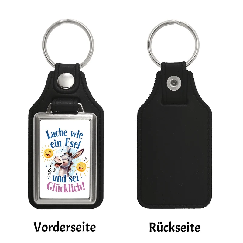 Fröhlicher Esel Lache und sei glücklich Schlüsselanhänger
