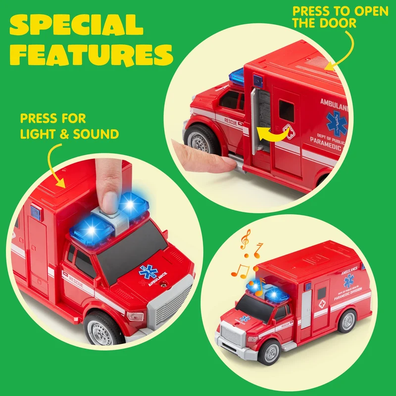 Friction Powered City Play Vehicle Toy Set
