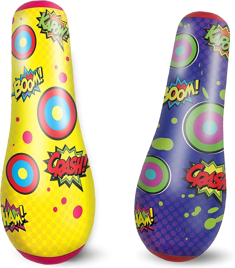 Inflatable Bopper Punching Bag with Bounce-Back Action