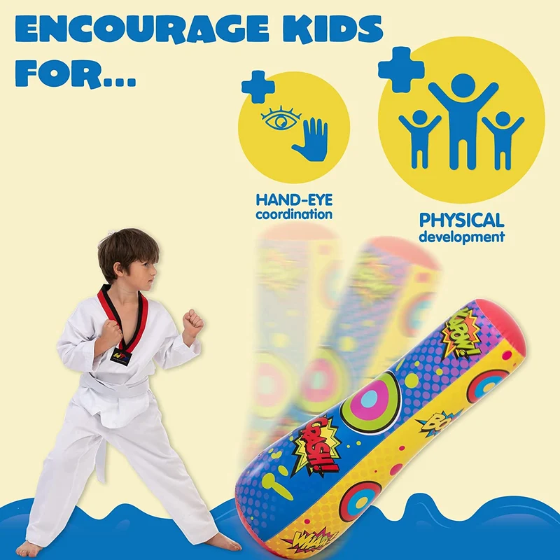 Inflatable Bopper Punching Bag with Bounce-Back Action