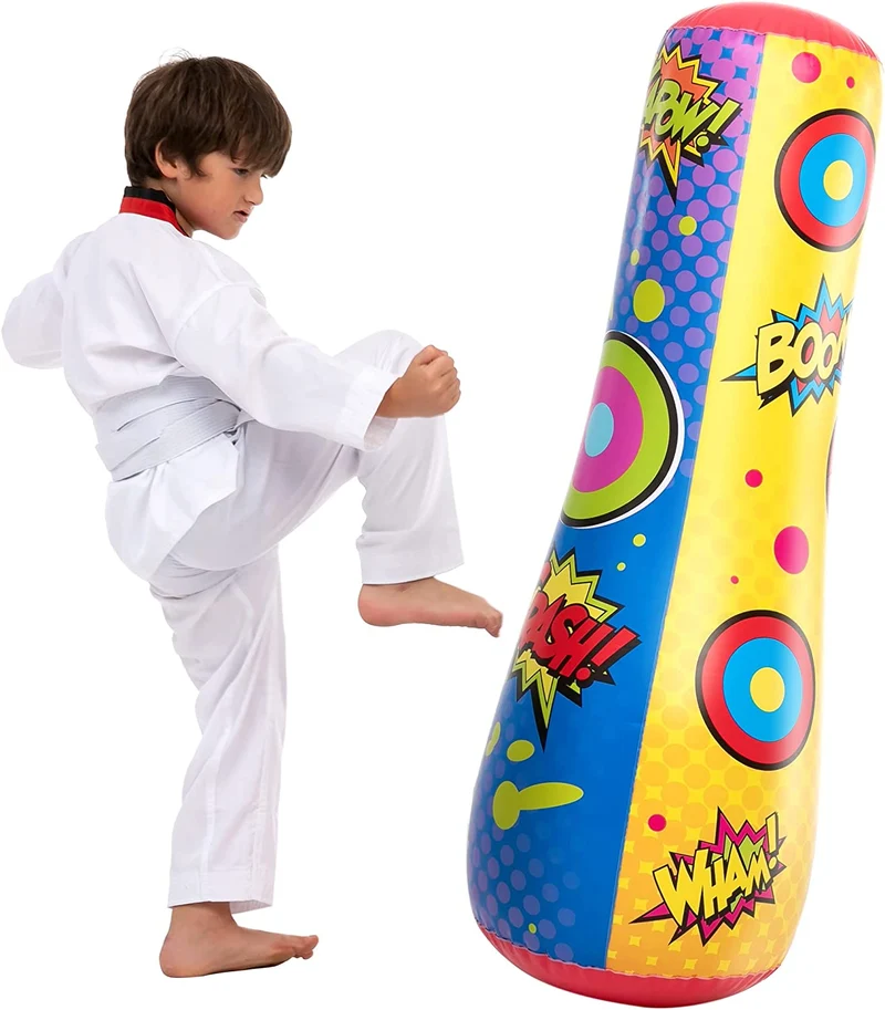 Inflatable Bopper Punching Bag with Bounce-Back Action