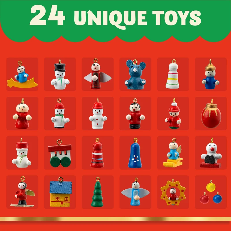 Advent Calendar with a Tabletop Wooden Christmas Tree