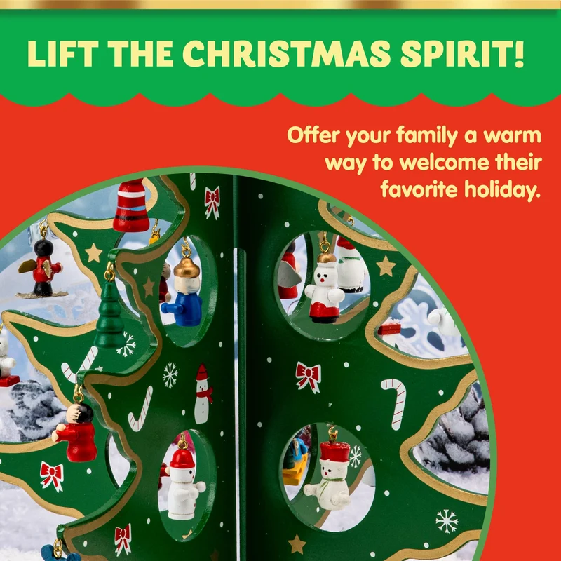Advent Calendar with a Tabletop Wooden Christmas Tree