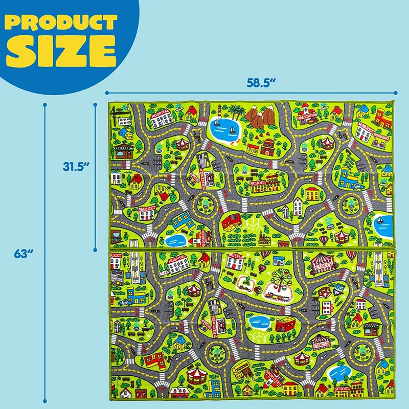 Joyin Playmat City Life Carpet Playmat, 2 Pack