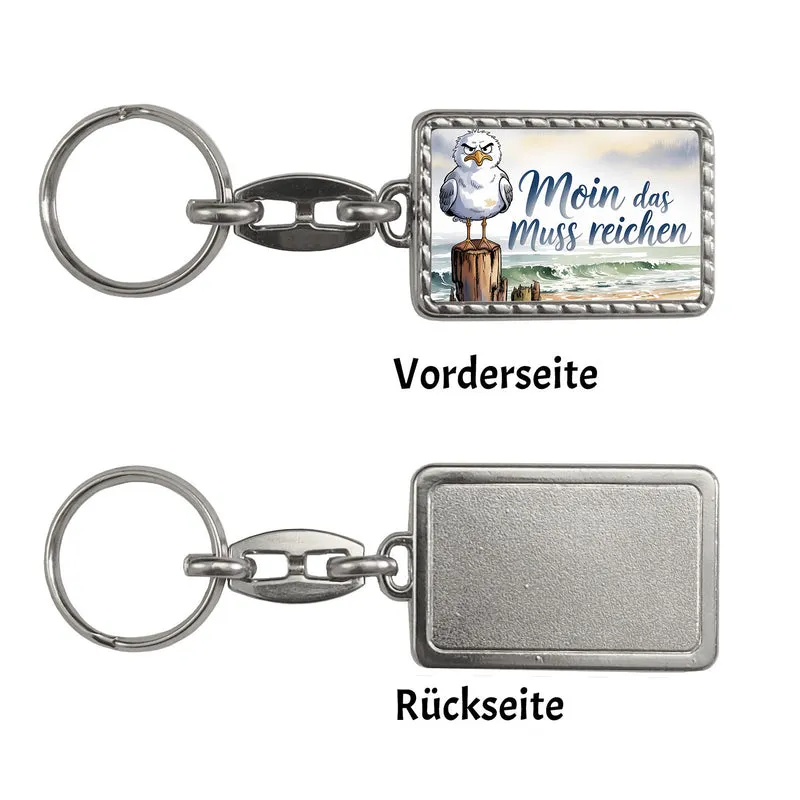 Möwe Aquarell Moin Spruch Schlüsselanhänger