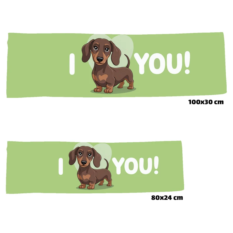 I love YOU! Dackel Eishandtuch mit Herzmotiv
