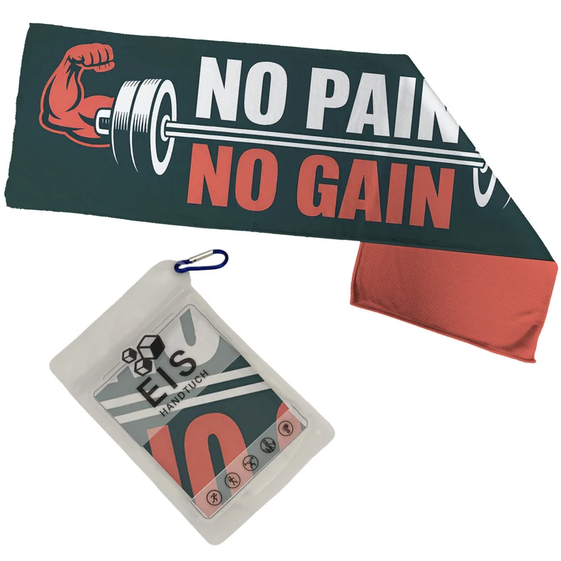 No Pain No Gain Eishandtuch mit Hantel Grafik