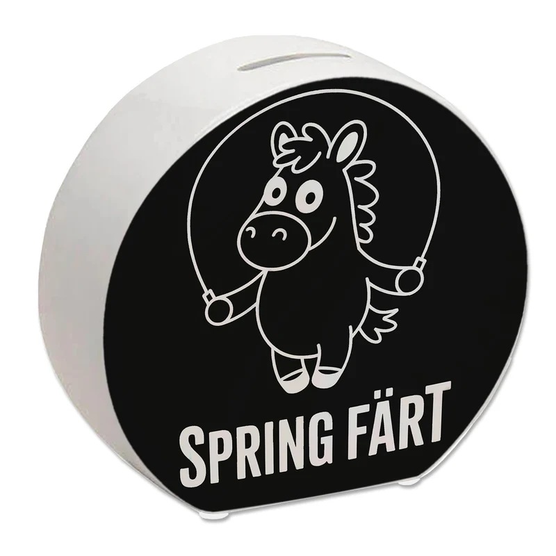 Spring Färt Spardose Pferd mt Springseil Cartoon