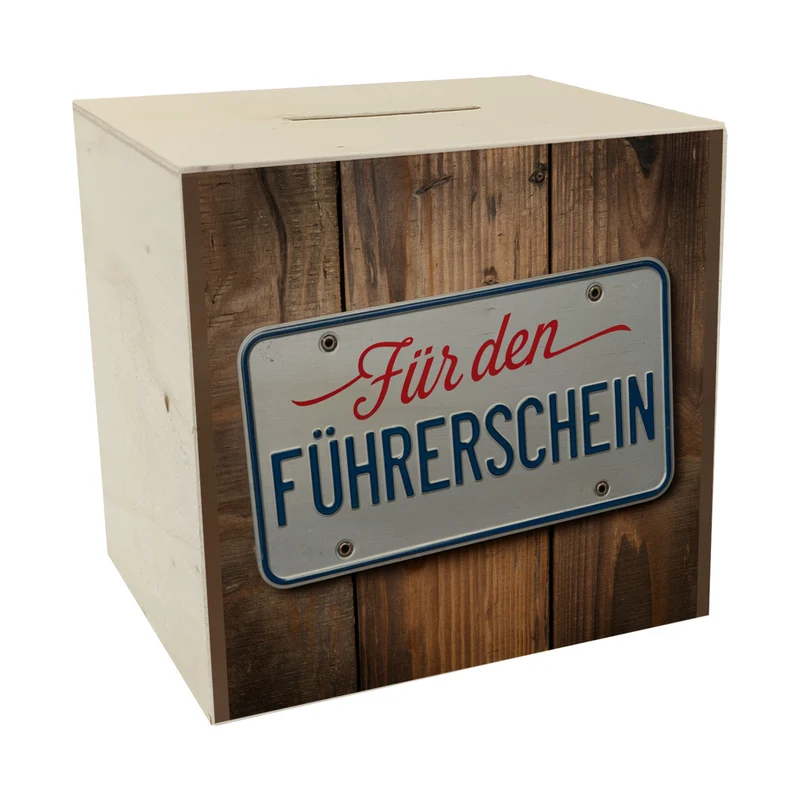 Für den Führerschein Spardose als Nummernschild