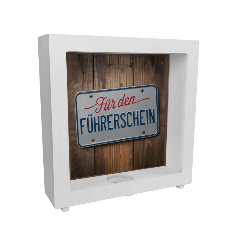 Für den Führerschein Spardose als Nummernschild