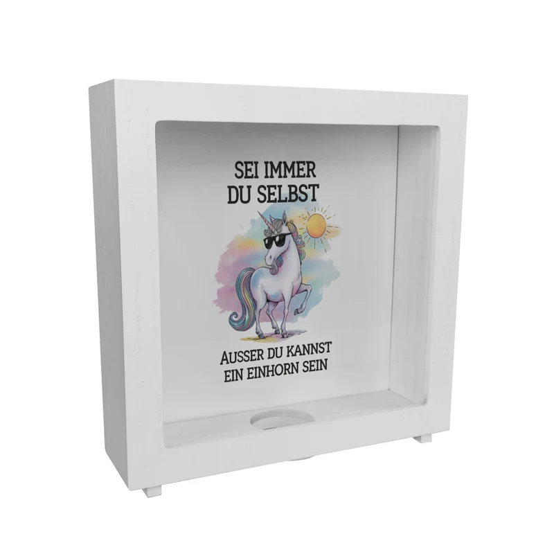 Einhorn mit Sonnenbrille Spardose Sei ein Einhorn