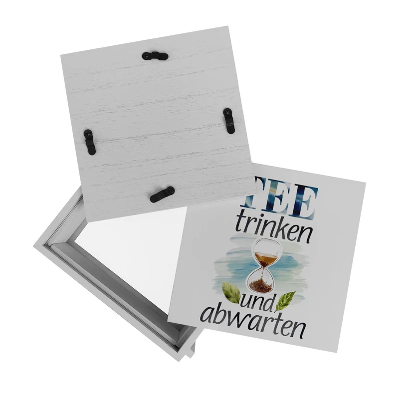 Sanduhr mit Teeblättern Spardose Tee trinken und abwarten
