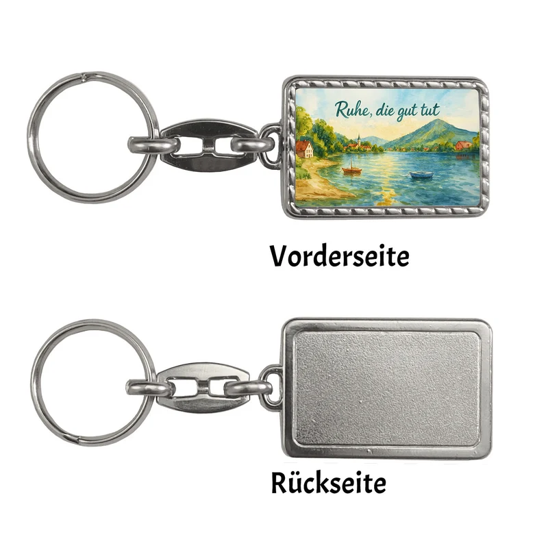 Ruhe, die gut tut Aquarell Tegernsee Schlüsselanhänger