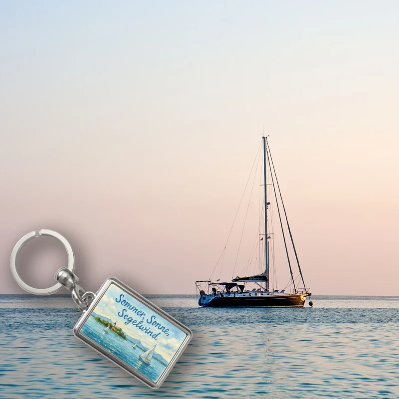 Chiemsee Sommer, Sonne, Segelwind Schlüsselanhänger Souvenir