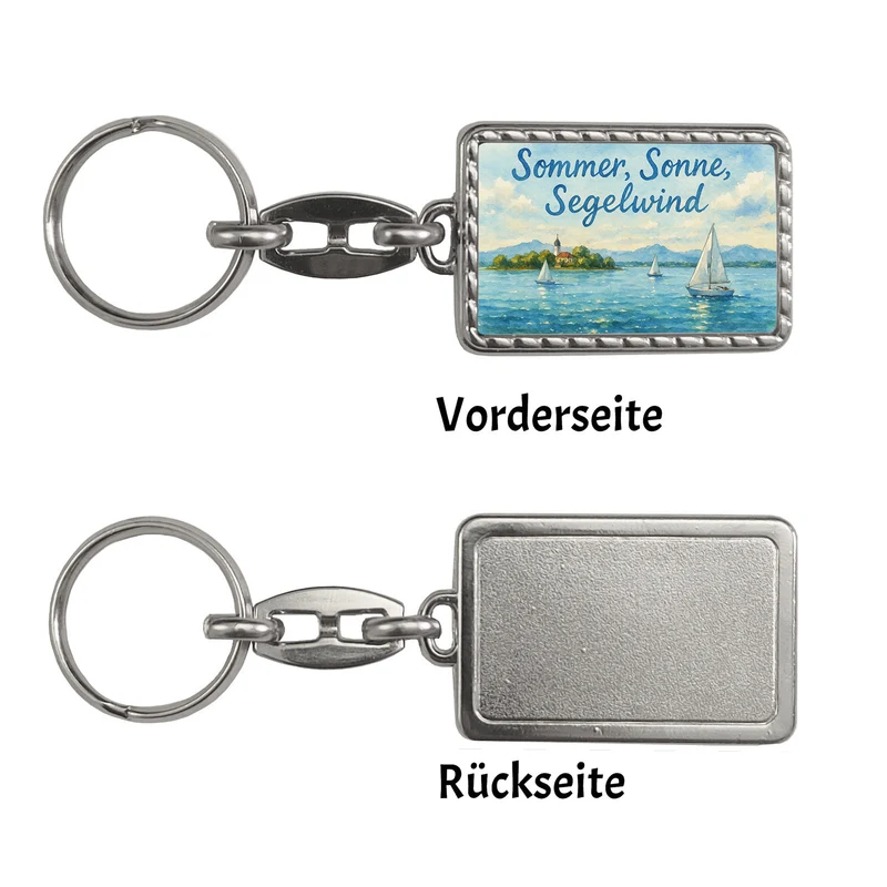 Chiemsee Sommer, Sonne, Segelwind Schlüsselanhänger Souvenir