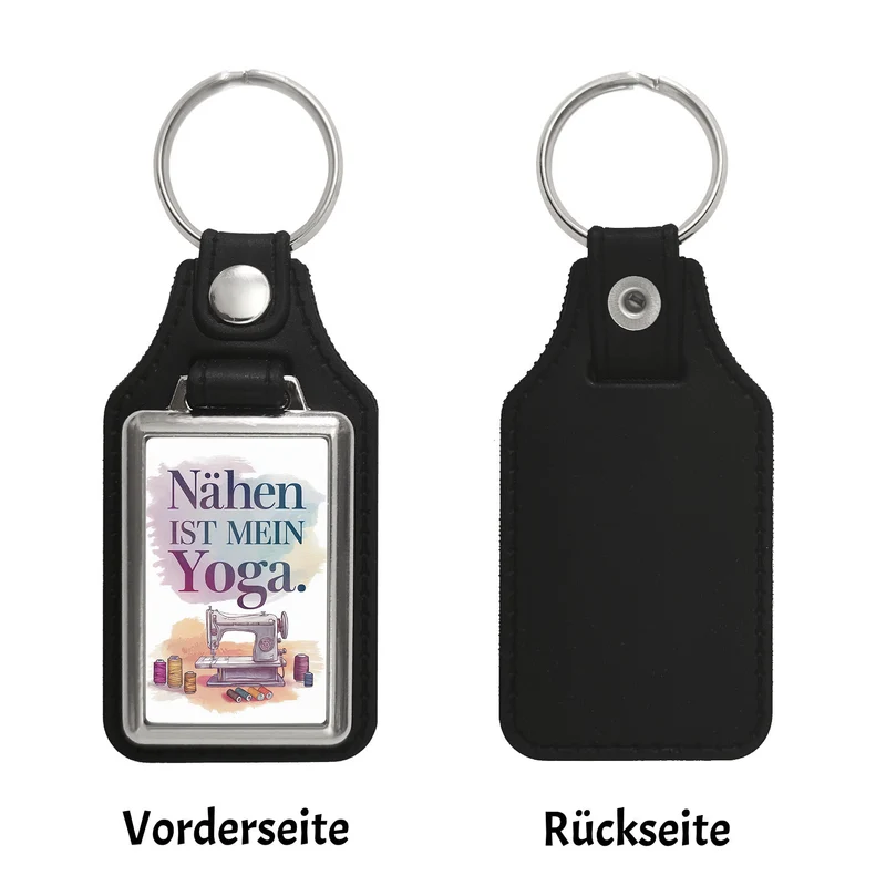 Nähen ist mein Yoga Schlüsselanhänger mit Nähmaschine