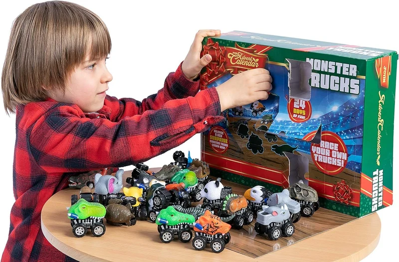 Christmas Advent Calendar with Monster Truck Toys Set
