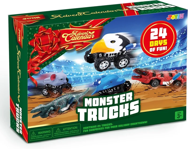 Christmas Advent Calendar with Monster Truck Toys Set