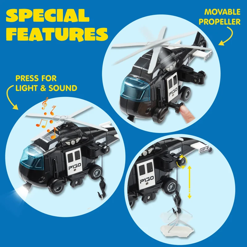 3 Pcs City Hero Police Vehicle Toy Set