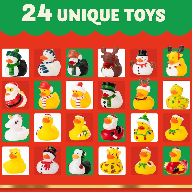 24 Days Christmas Advent Calendar Rubber Ducks