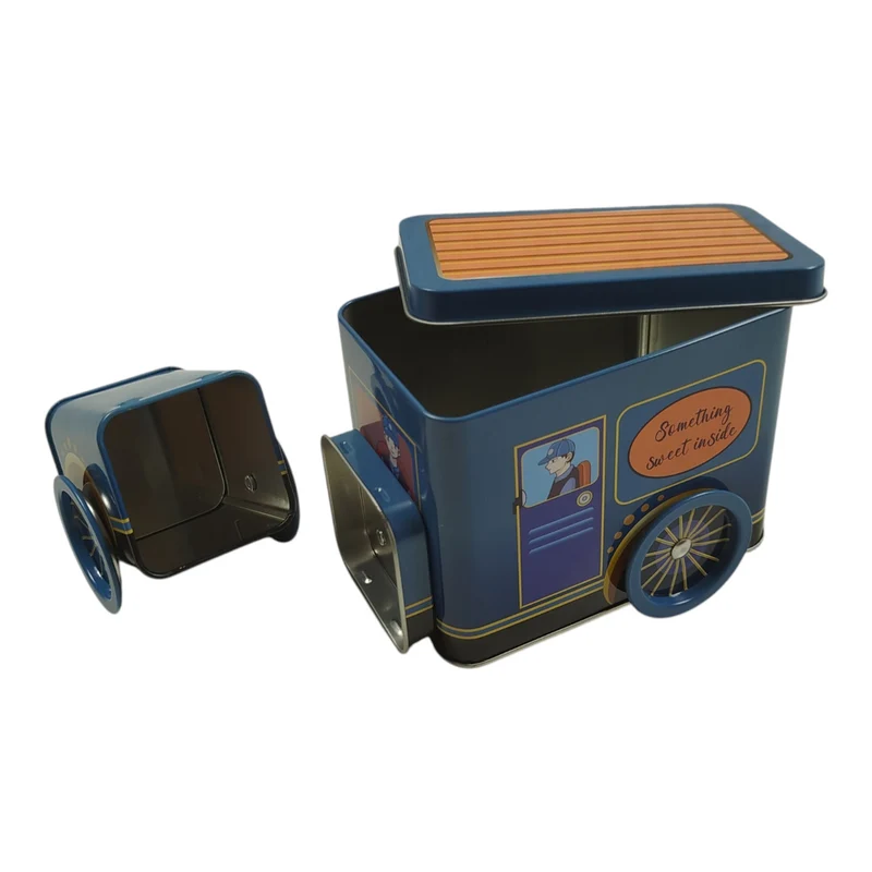 Retro Truck Metalldose mit zwei Fächern