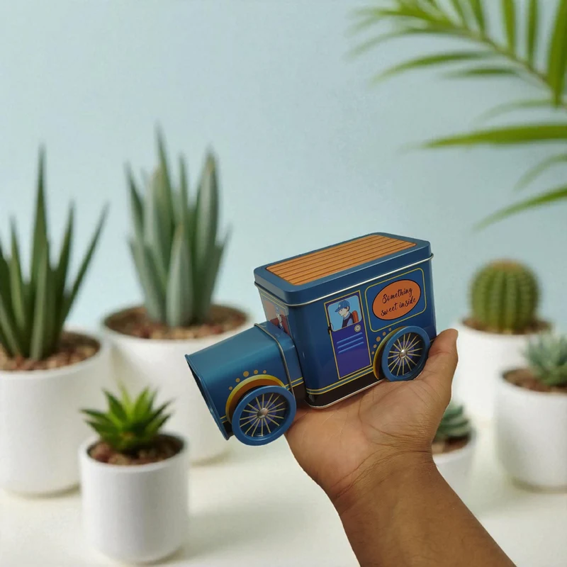 Retro Truck Metalldose mit zwei Fächern
