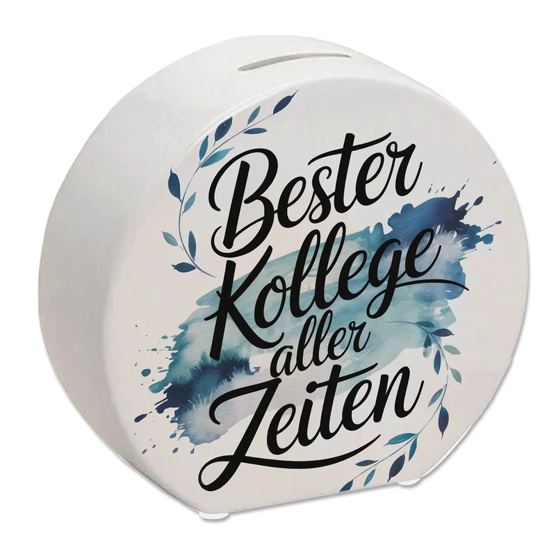 Bester Kollege aller Zeiten Spardose Aquarelles Blattmuster