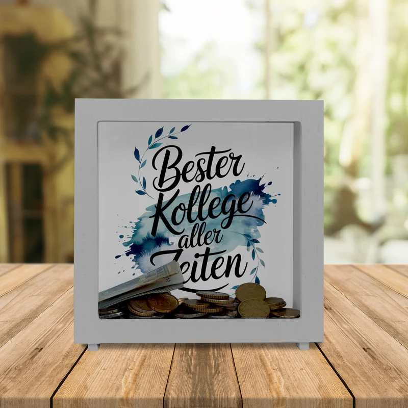 Bester Kollege aller Zeiten Spardose Aquarelles Blattmuster