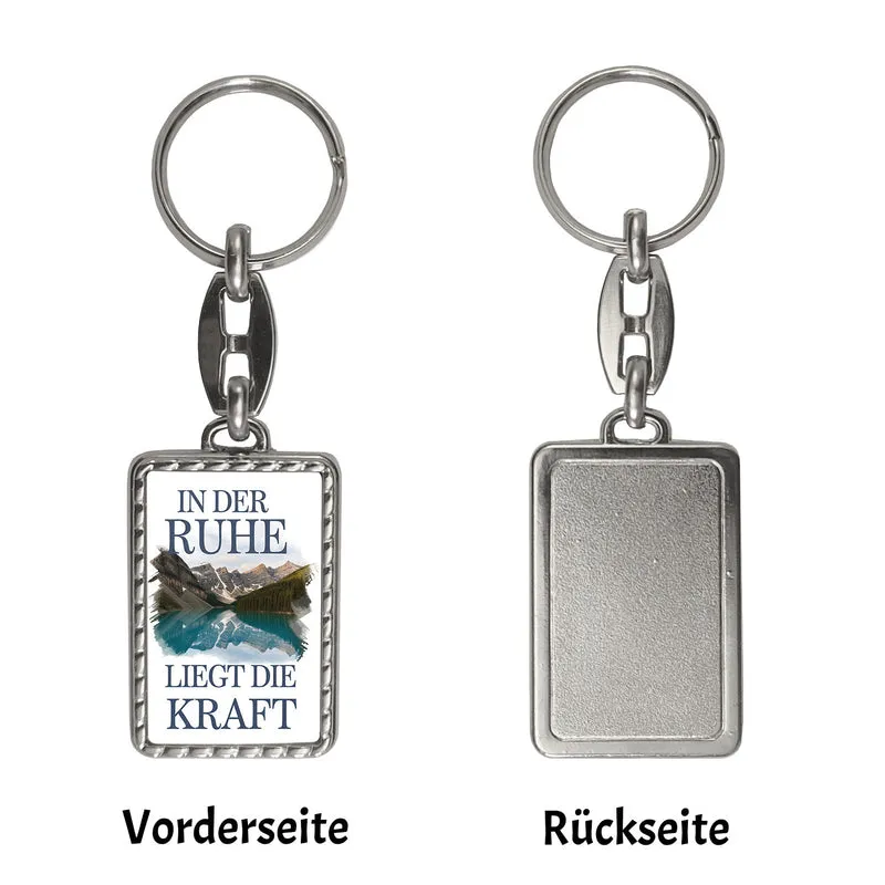 Ruhe ist Kraft Schlüsselanhänger See und Berglandschlaft