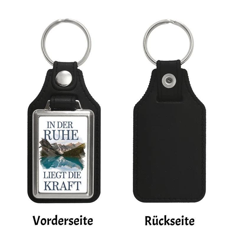 Ruhe ist Kraft Schlüsselanhänger See und Berglandschlaft