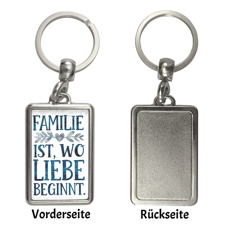 Familie ist, wo Liebe beginnt Schlüsselanhänger