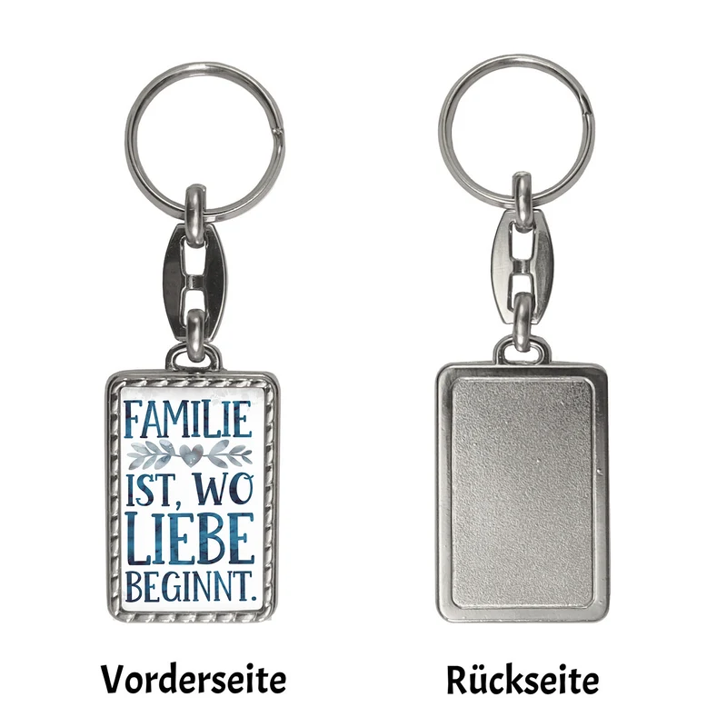 Familie ist, wo Liebe beginnt Schlüsselanhänger