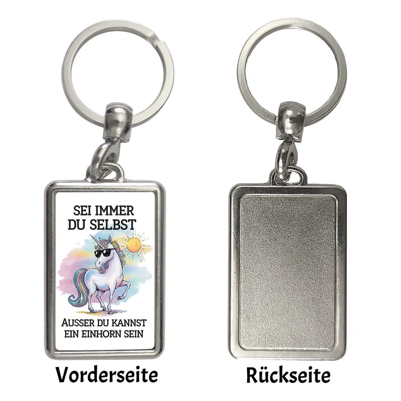 Einhorn mit Sonnenbrille Schlüsselanhänger Sei ein Einhorn