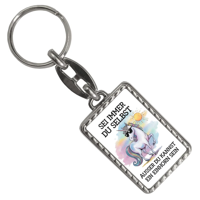 Einhorn mit Sonnenbrille Schlüsselanhänger Sei ein Einhorn