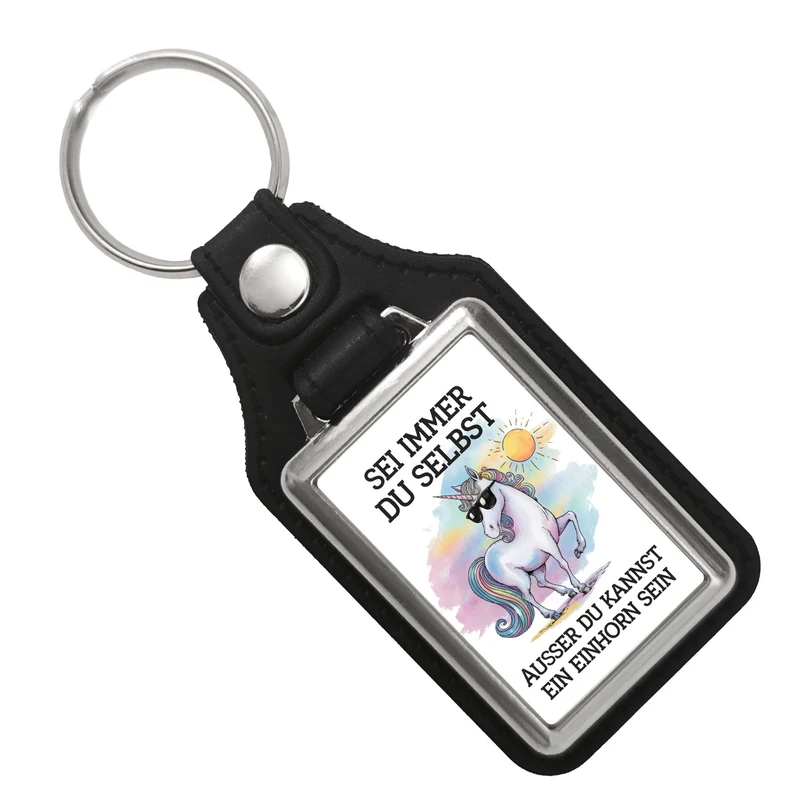 Einhorn mit Sonnenbrille Schlüsselanhänger Sei ein Einhorn