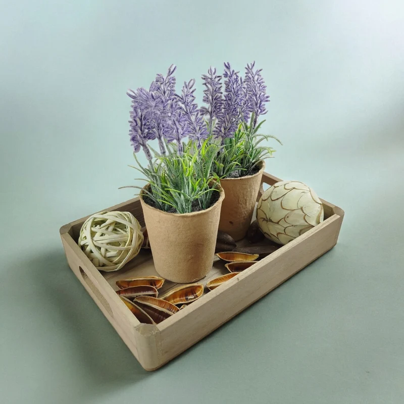 Serviertablett Holzdeko - Dekotablett aus Holz