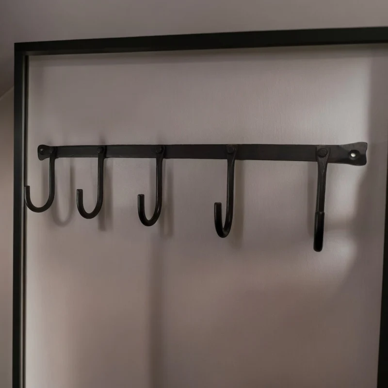 Vintage Kleiderhaken aus Metall Industrial Deko Garderobenhaken mit 5 Haken