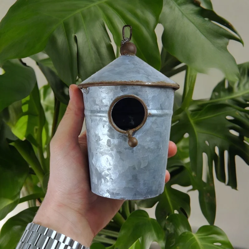 Kleiner Nistkasten für Vögel Vogelhaus aus Zink für Draußen