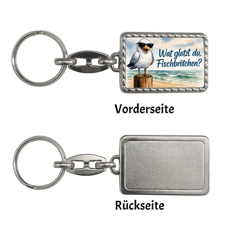 Wat glotzt du, Fischbrötchen?Möwe mit Sonnenbrille Schlüsselanhänger