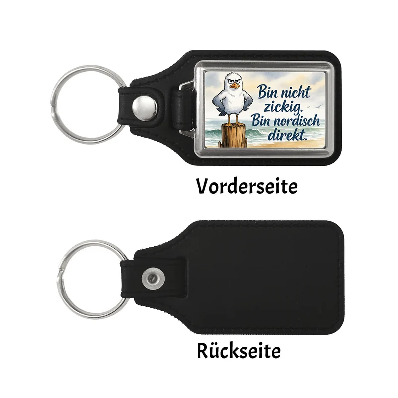 Möwe am Strand Schlüsselanhänger mit nordischem Humor