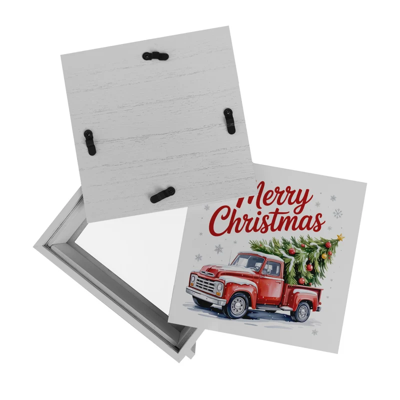 Merry Christmas Spardose mit Rotem Truck und Weihnachtsbaum