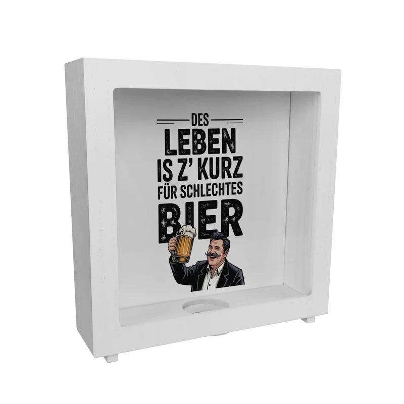 Leben zu kurz für schlechtes Bier Spardose Mann mit Bierkrug