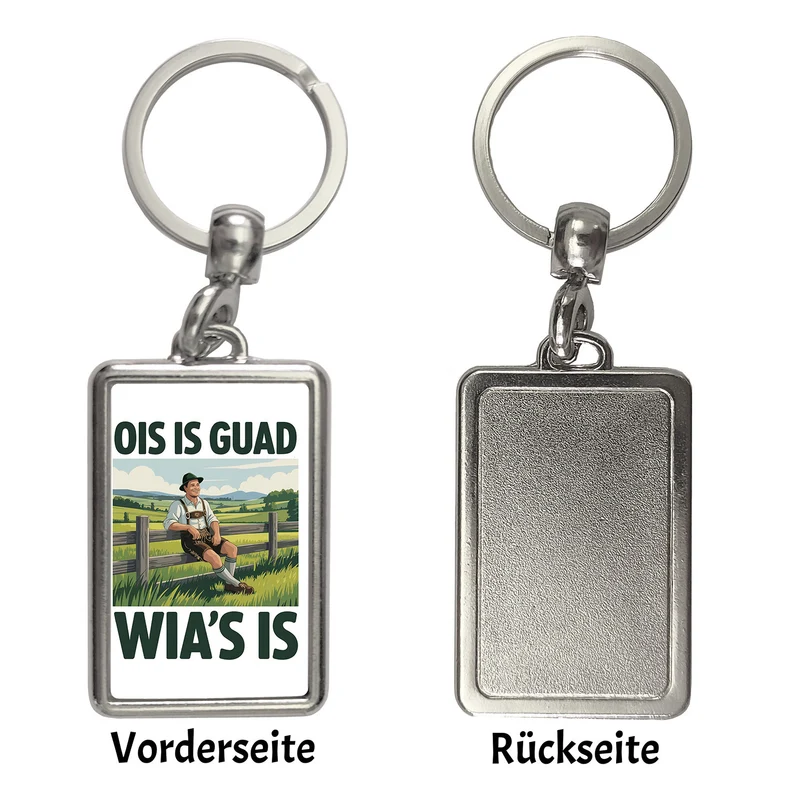 Zufriedener Bauer Ois is guad wia´s is Schlüsselanhänger